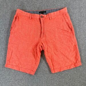 Banana Republic Shorts Mens 32 Linen Coral Flat Front Casual